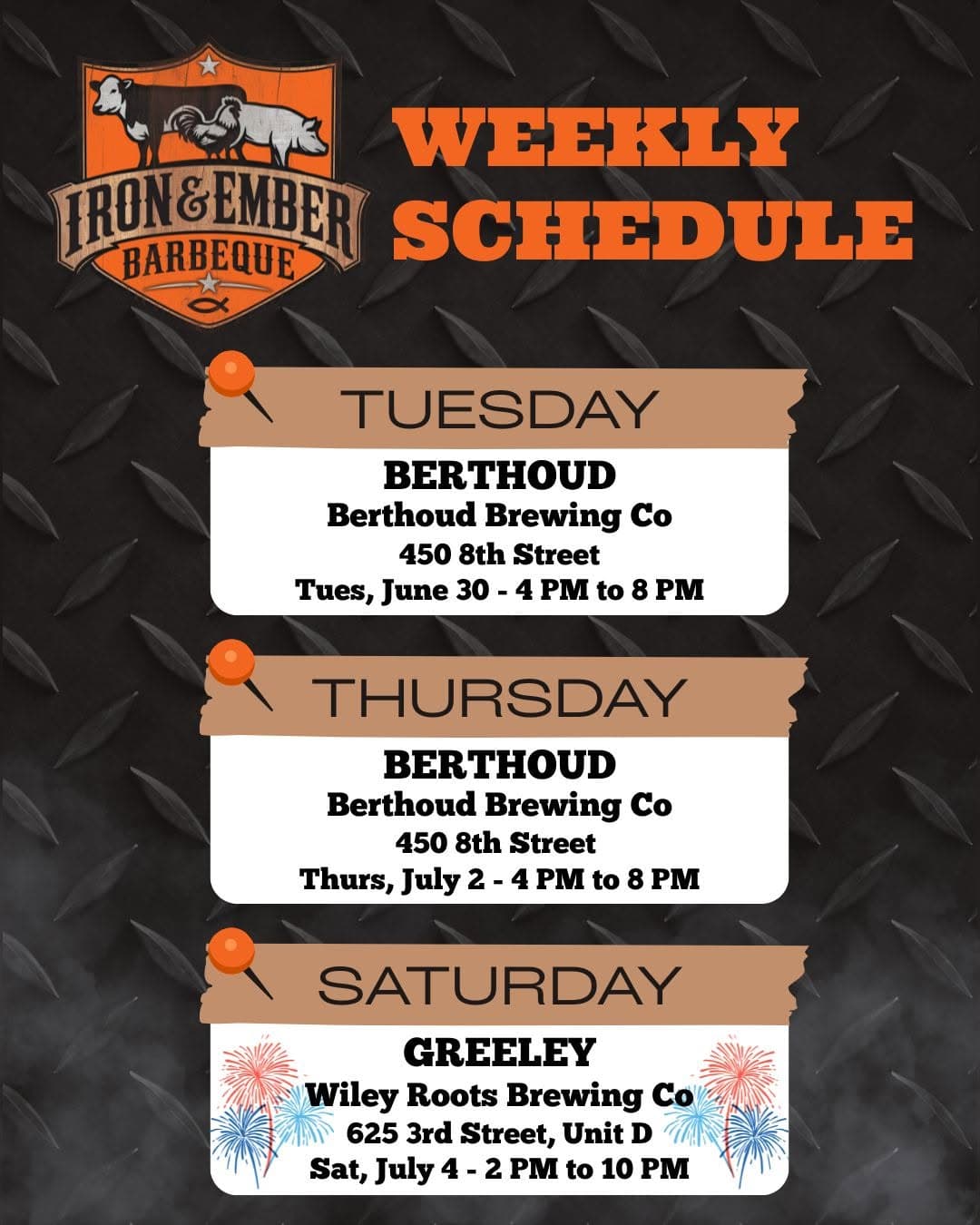 Weekly schedule flyer 2