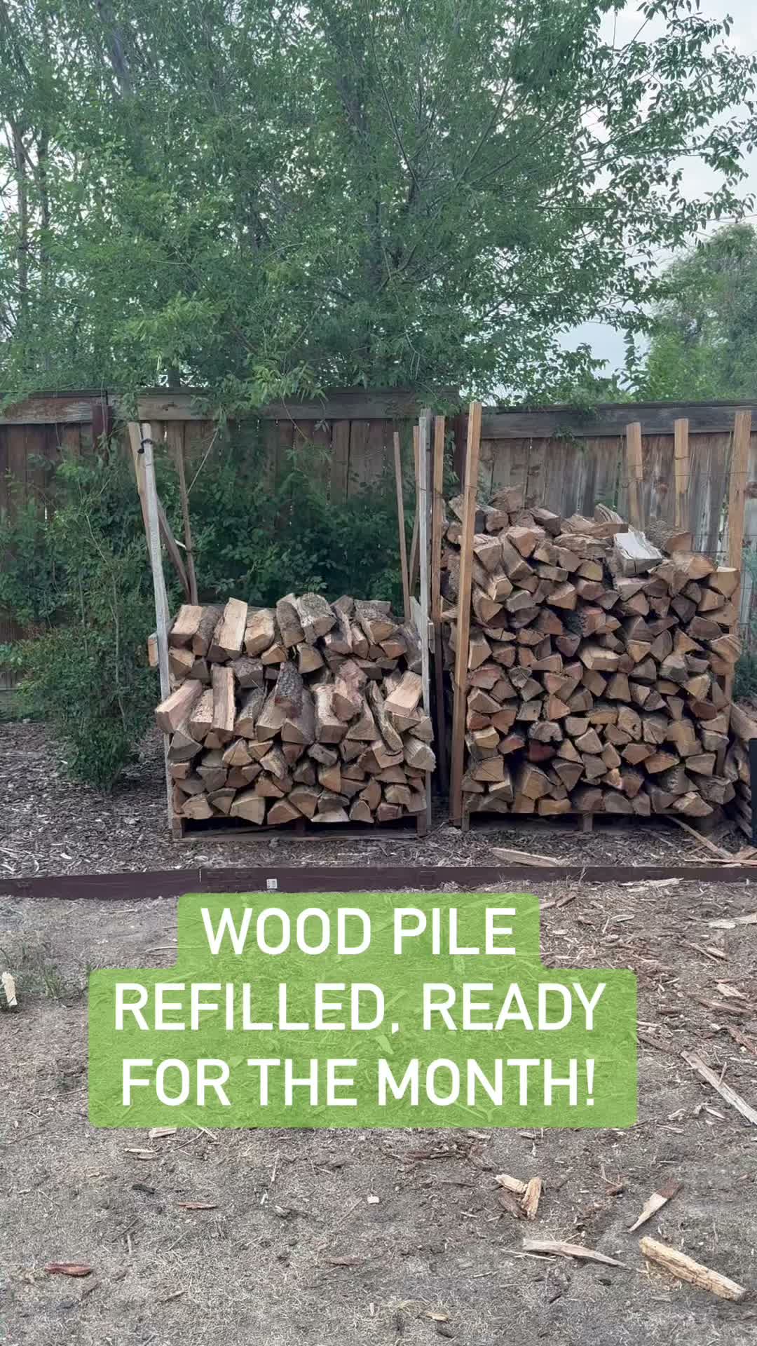 Wood pile stacked and ready for the smoker
