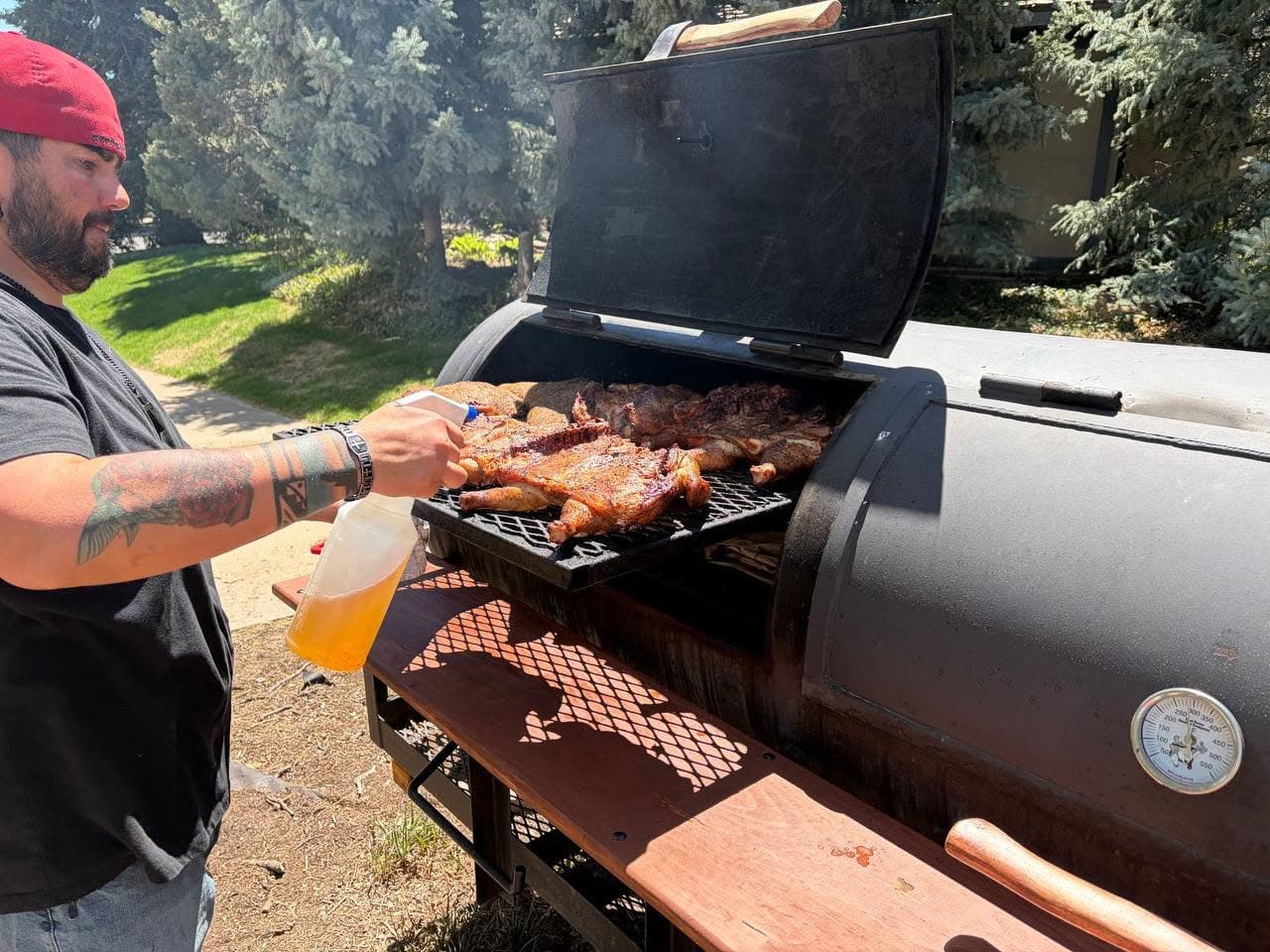 The Pitmaster at the smoker